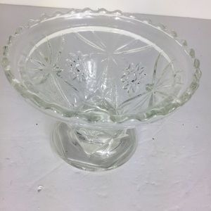 Crystal Glass  Flower  20” Round Cocktails Dish